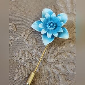 Vtg Enamel Floral Brooch Stick Pin